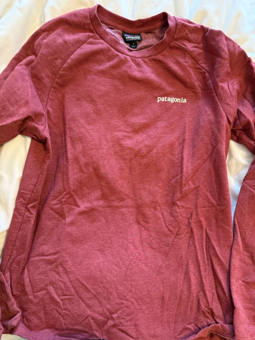 Patagonia Maroon Long Sleeve Logo Sweatshirt